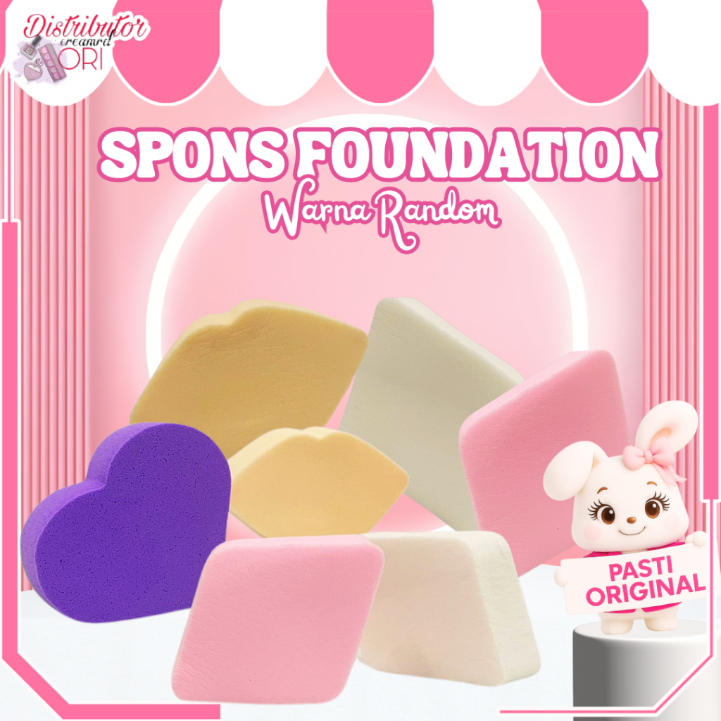 Acc Spons Foundation Warna Random / Bentuk Random | Distributor Cream Ori