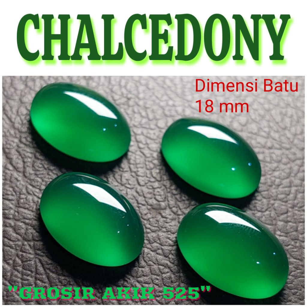 Batu green chalcedony 18mm / batu akik hijau garut asli natural