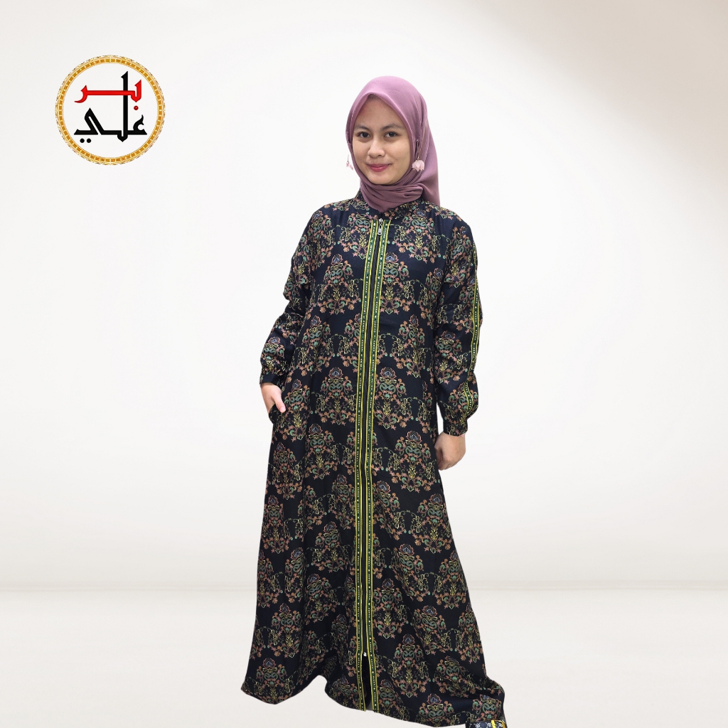 BIIR ALI Collection Abaya Printing Patern Busui Friendly Dan Style Bisa Outer Bahan Adem Licin Mewah