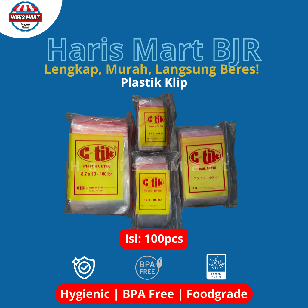 Plastik Klip isi 100 pcs Kantong Ziplock Bening Zipper Obat Makanan