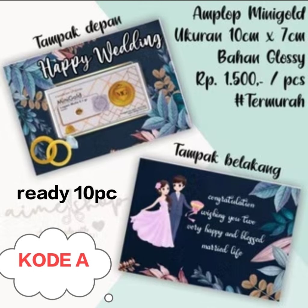 

amplop happy wedding minigold