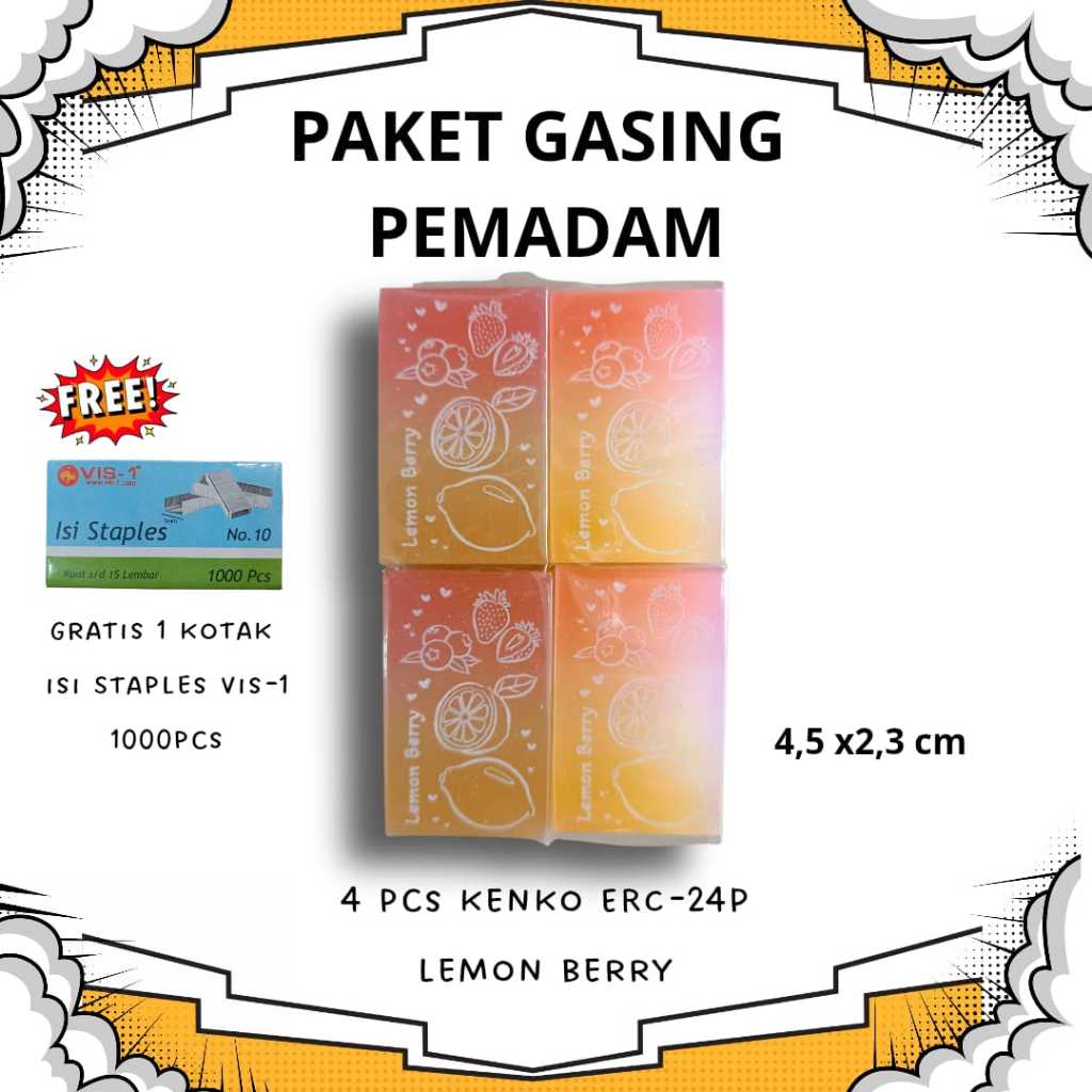 

penghapus kenko lemon berry erc-24p free isi staples