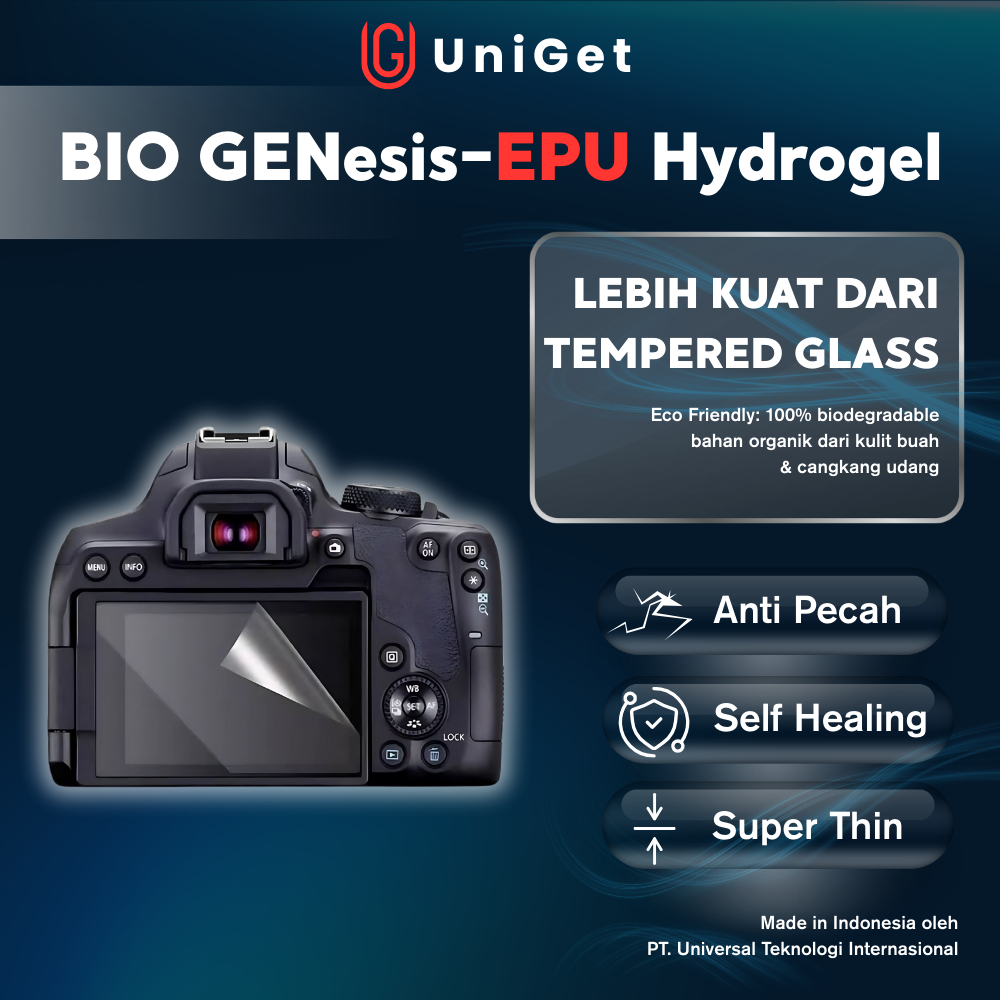 UniGet Hydrogel Bio Genesis Screen Protector Pelindung Layar Kamera DSLR Mirrorless Canon Sony Nikon
