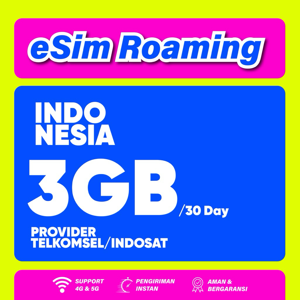 eSIM Roaming Indonesia | IMEI Terblokir| Roaming | Indonesia 3GB 30D | Solusi Imei Terblokir