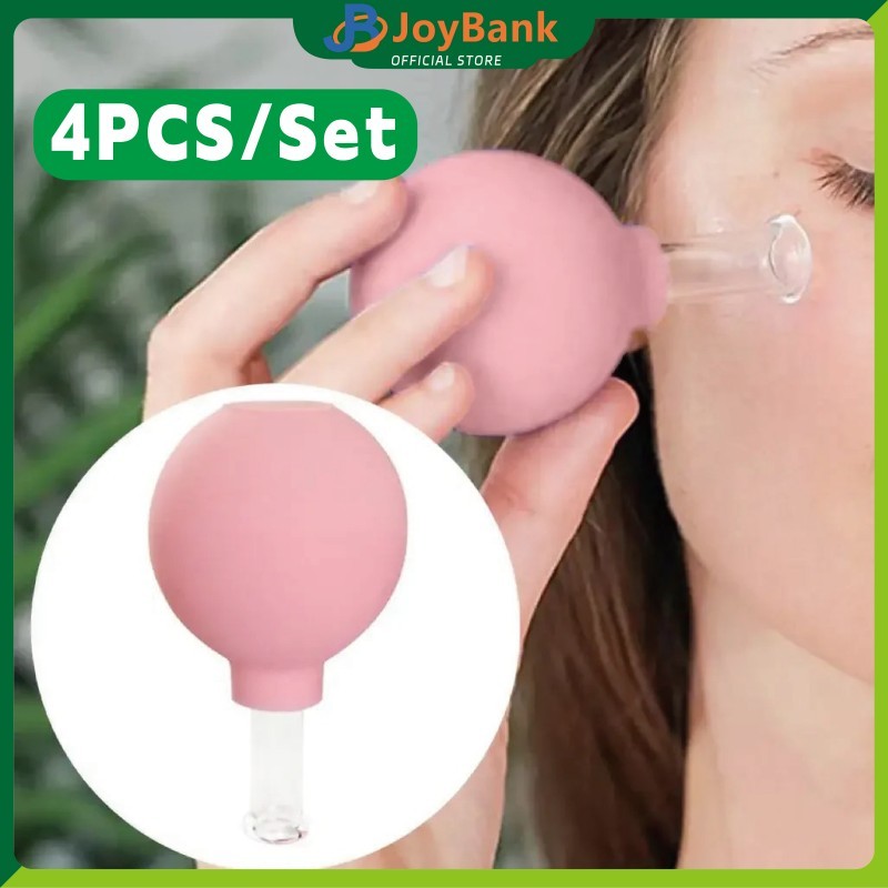 Cupping Bekam Wajah 4PCS/Set Facial Vacuum Cup Kaca untuk Lifting Kulit Wajah Perawatan Wajah Sebelu