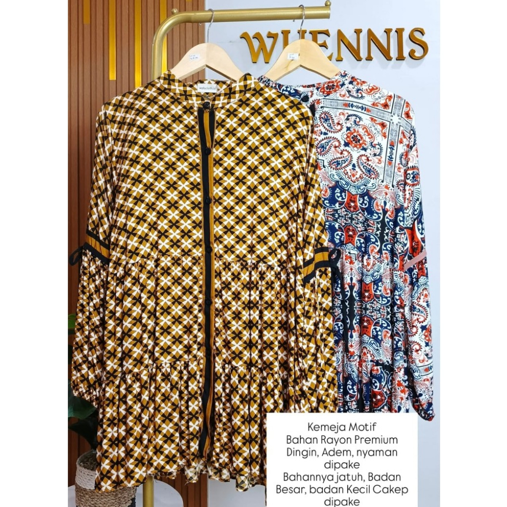 Atasan wanita terbaru / kemeja motif terbaru / kemeja motif bunga / Kemeja Motif Blouse Rayon Wanita