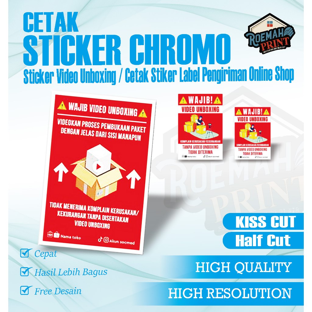 

Cetak Stiker Label Pengiriman Online Shop / Stiker Vidio Unboxing