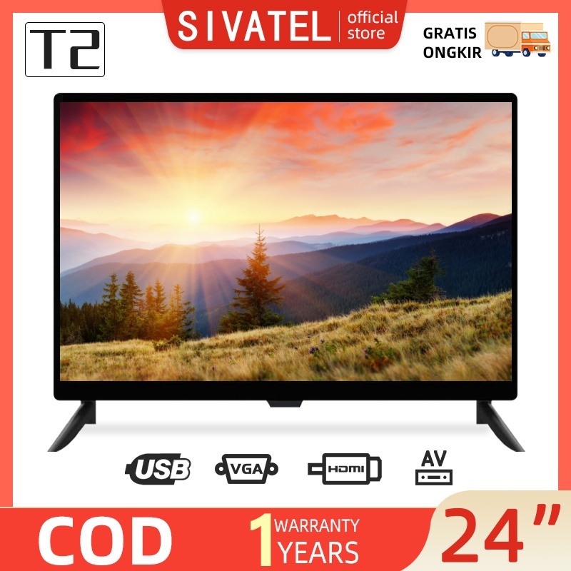 Sivatel TV Digital LED 24inch TV HD Ready Digital TV Televisi Murah