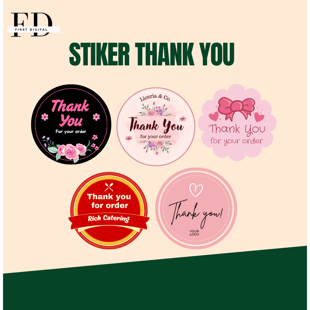 

STIKER SEGEL THANK YOU STICKER SEGEL KEMASAN TERIMA KASIH LABEL CHROMO MURAH