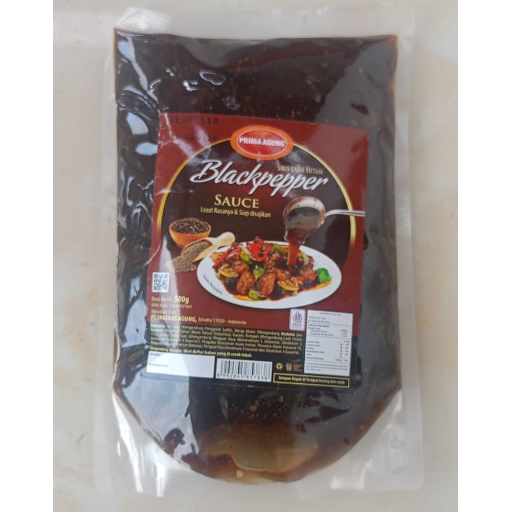 

Prima Agung Black Pepper sauce | Saus Lada Hitam Halal BPOM 500gr