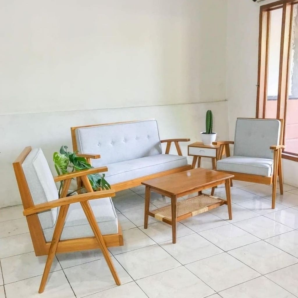 kursi tamu sofa kayu jati minimalis jepara