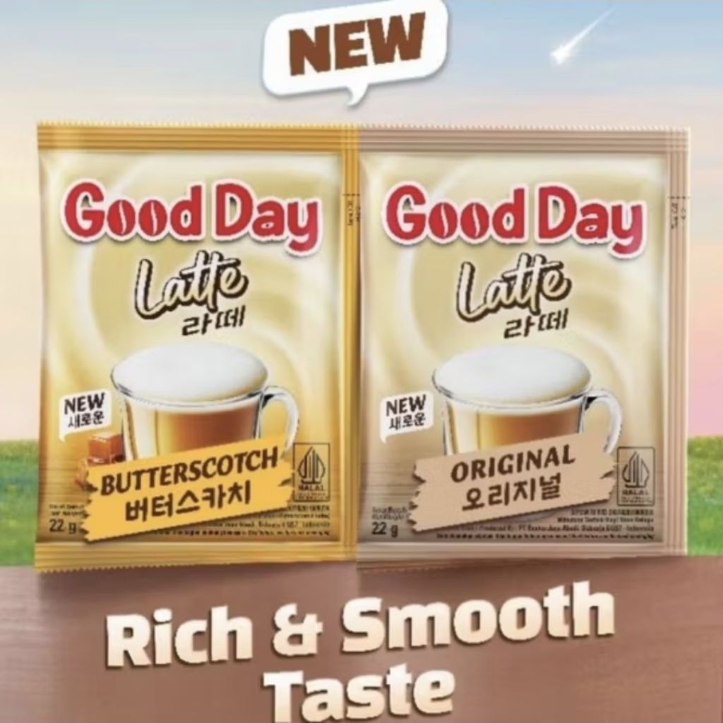 

Good day Latte Original dan Butterscotch 22gr 1 renceng isi 10