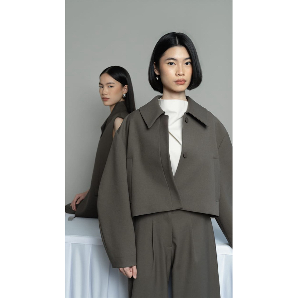 New DAMI BLAZER Moka Folded Vest JEDDA Sae Fold Shirt Mist Bistre Grain OPEN JASTIP BRIGHTSPOT READY