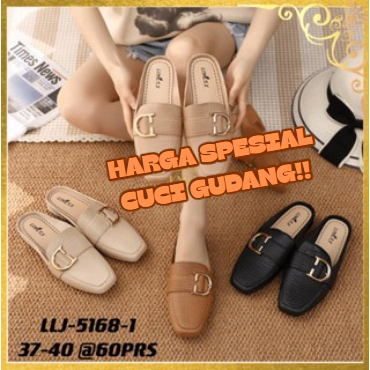 Sandal Selop Jelly Import Line T.X Bahan Karet Motif Gesper D 5168-1