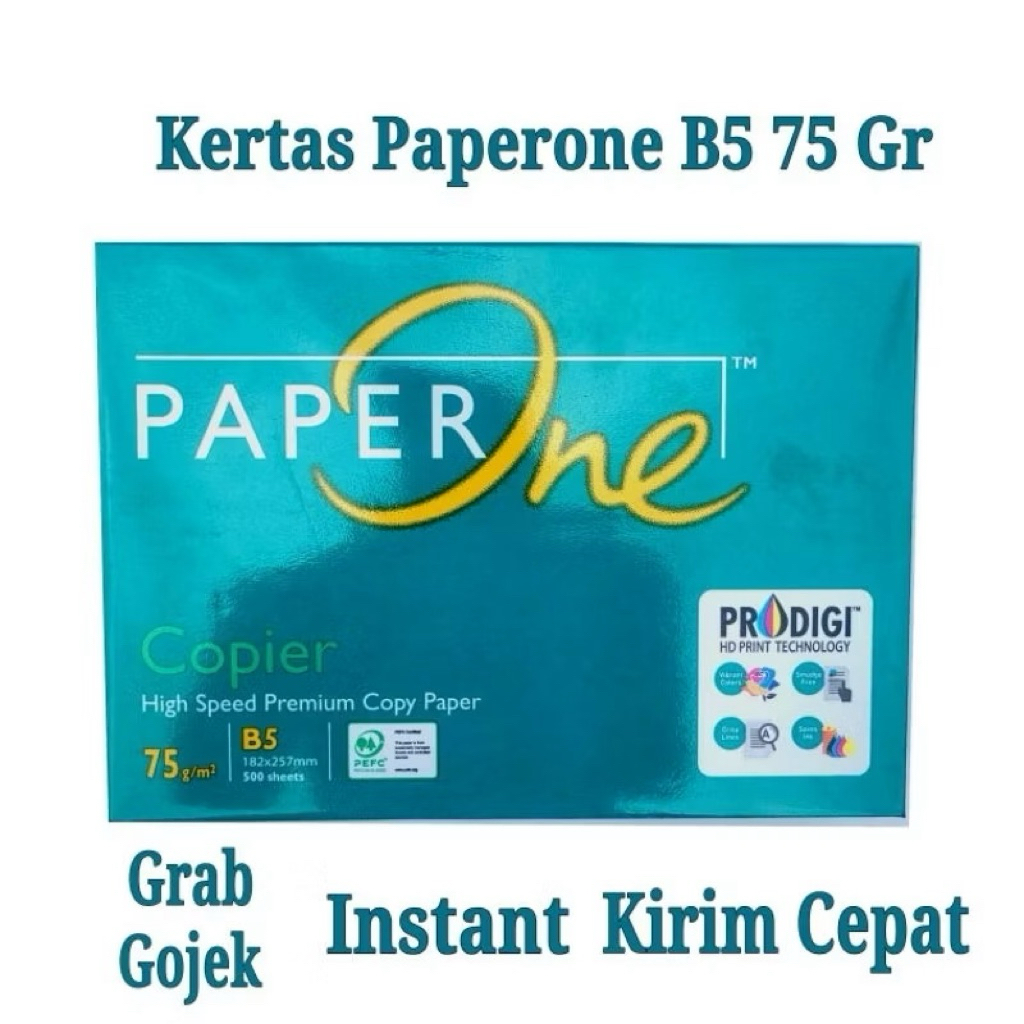 

Kertas HVS B5 Paperone 75gr 1Rim (500Lembar)