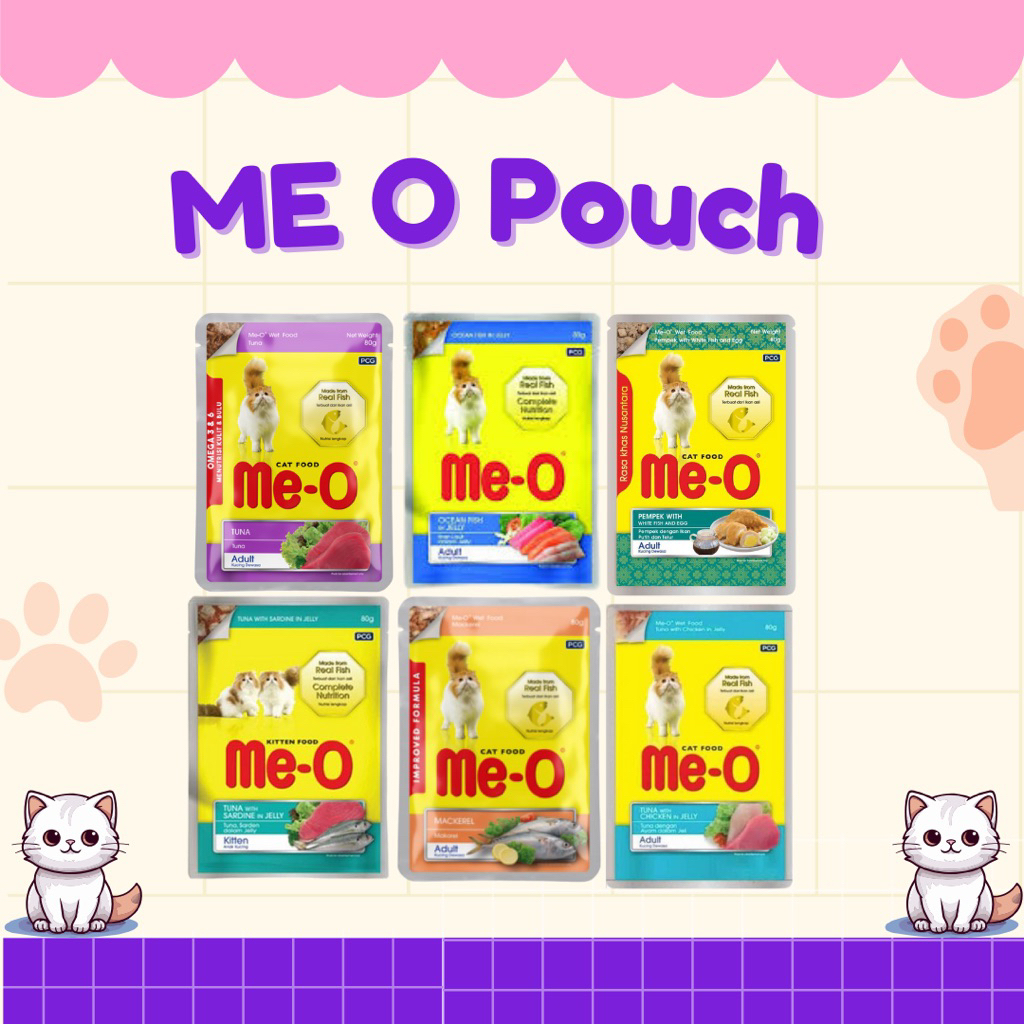 ME O Pouch / Makanan kucing Me o / Me o pouch makanan basah kucing