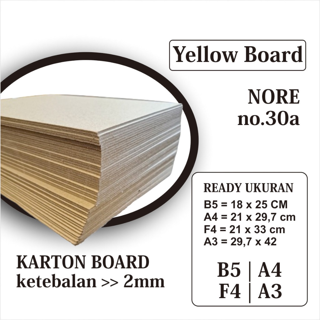 

KARTON YELLOW BOARD 30a NORE HALUS 2 SISI READY BANYAK UKURAN KARTON B5 KARTON A4 KARTON A3 KARTON F4