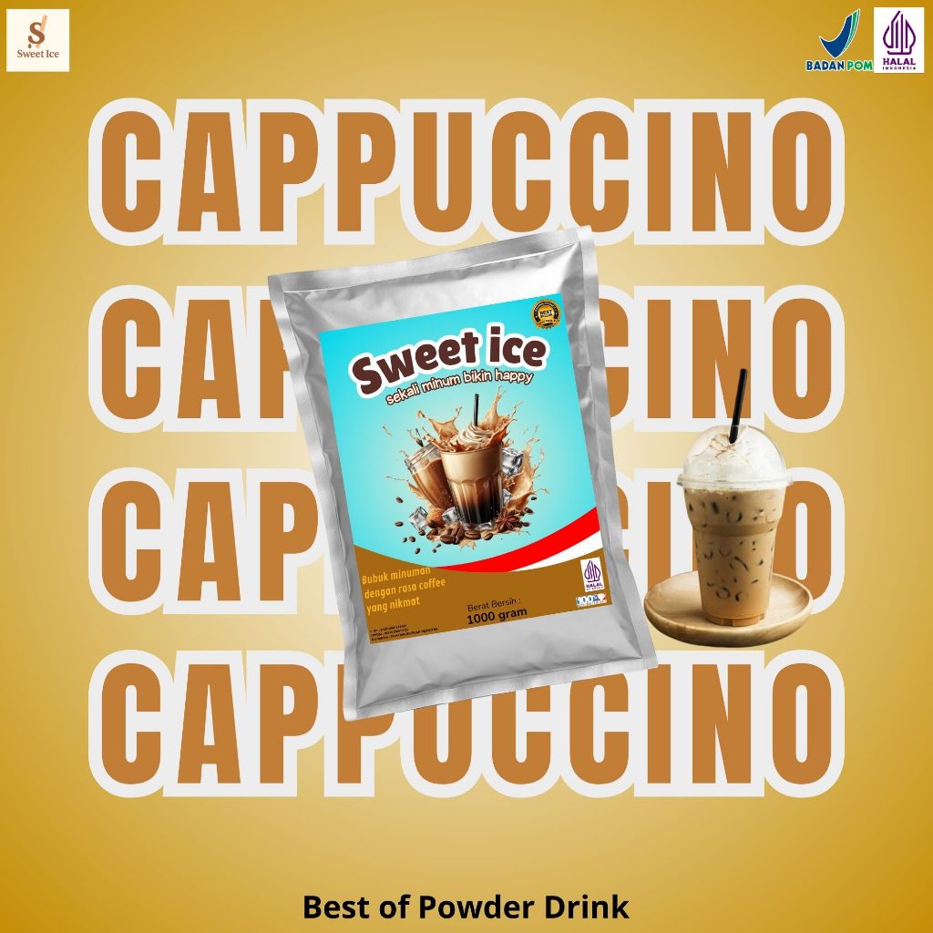 

Bubuk Minuman Rasa Cappucino 1 Kg Halal Original Aneka Powder Drink Bubble Mix Gula Reguler