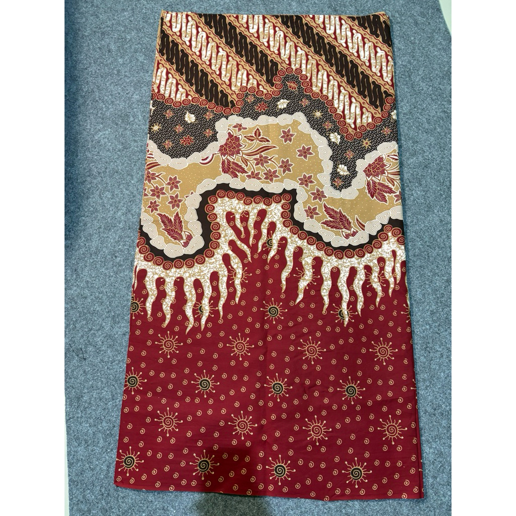 Batik Potong Modern Motif Lava Kawung Jarik Warna Merah