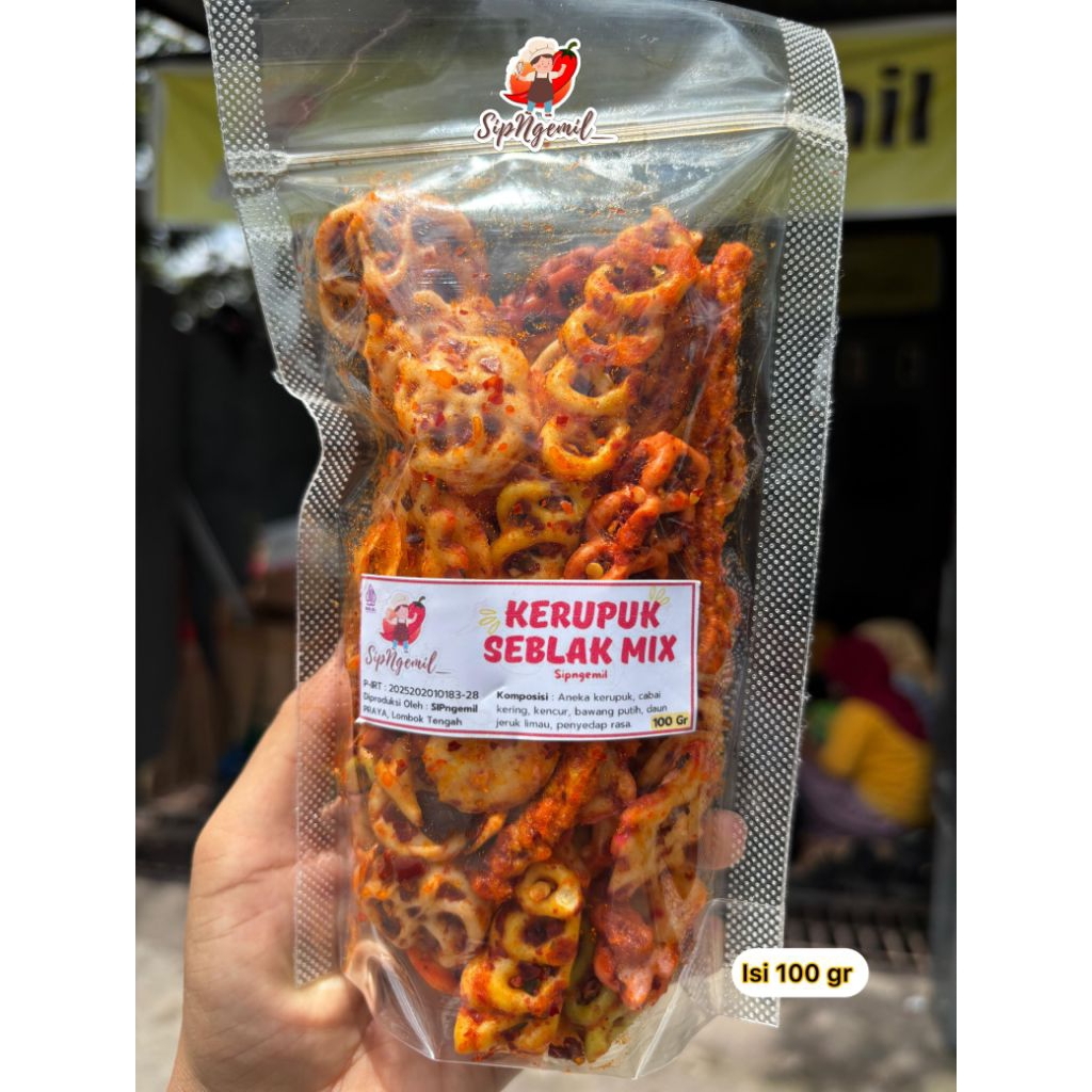 

KERUPUK SEBLAK MIX TERBARU BY (SIPngemil) KEMASAN 100gr