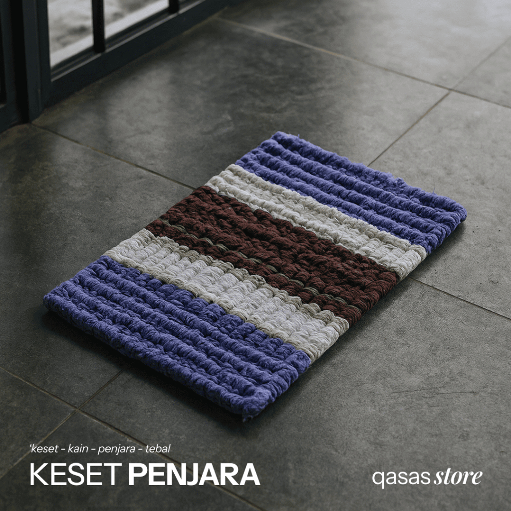 Keset Kain Penjara Anyaman Tebal Keset Lantai untuk Kamar Mandi, Teras, Dapur & Ruangan by Qasas Sto