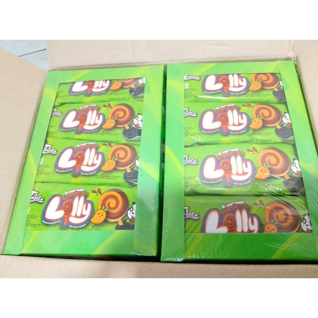 

Coklat Lolly Tabelo 1 Dus isi 6 Box ( 1 Box isi 20 Pcs ) @10gr Exp aman Harga paling murah