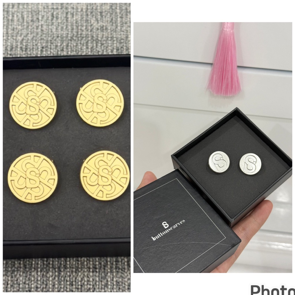 New As Is Dapat 2pcs Dengan Box Brooch Mix Xanadu Buttonscarves x ria miranda Pin set brooch dagu