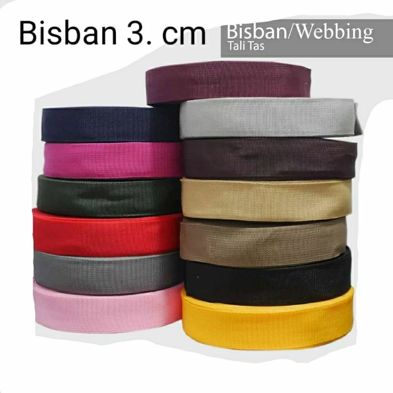 Bisban tali webbing ukuran 3 cm warna /bahan tas/ bisban murah