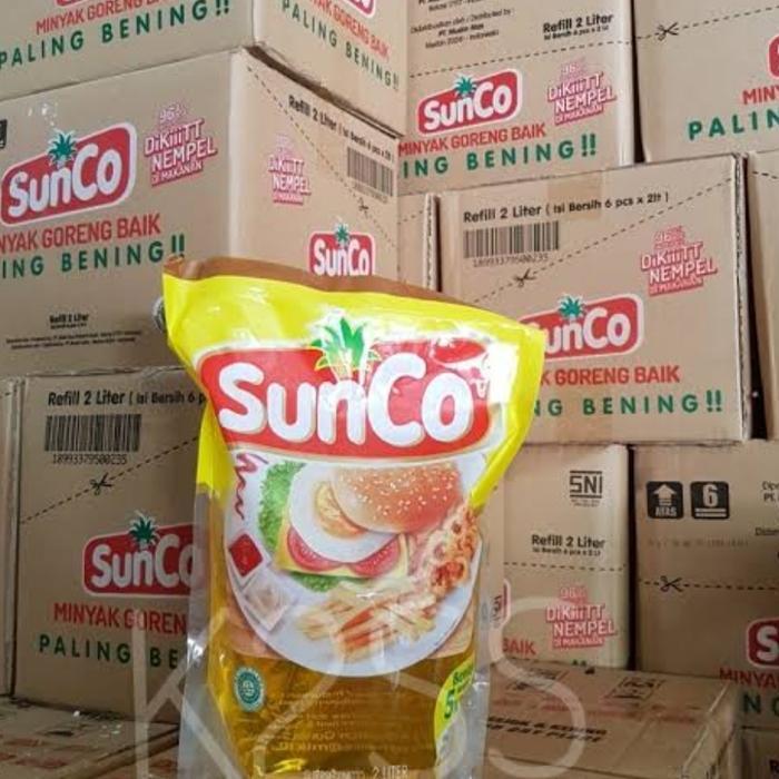 

minyak sunco 2 liter 1 dus isi 6 pouch