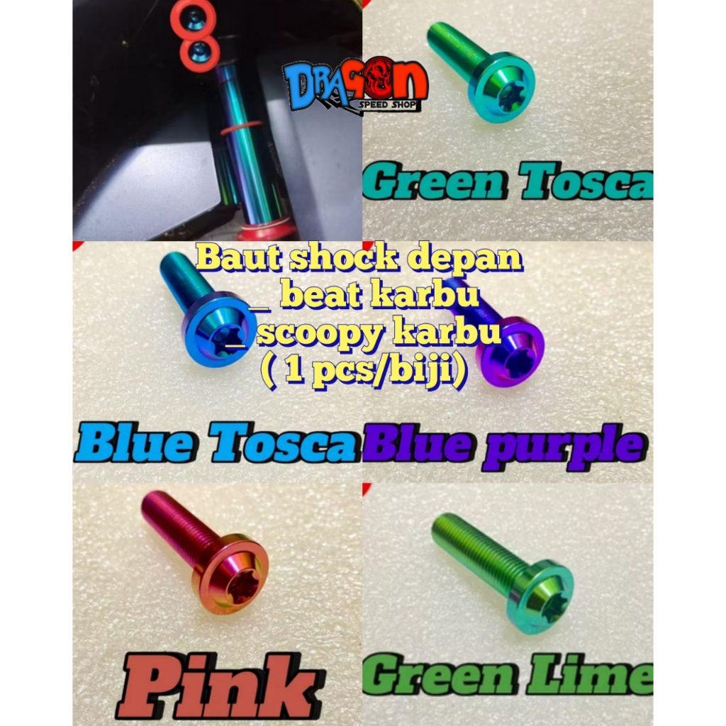 Baut titanium segitiga shock depan beat sccopy karbu ( 1 pcs/biji) original vietnam