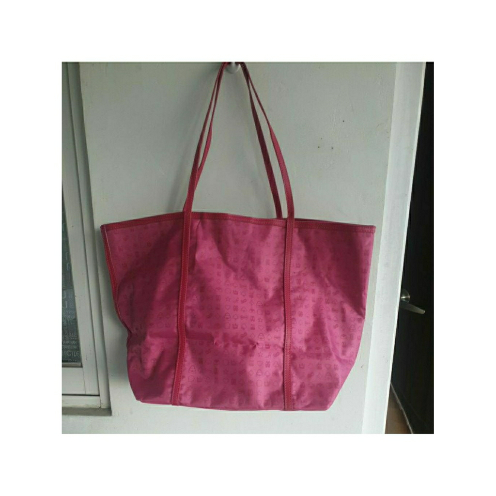 PL BANA BANA NYLON TEBAL MIX KULIT ASLI TOTE BAG GOOD CONDITION