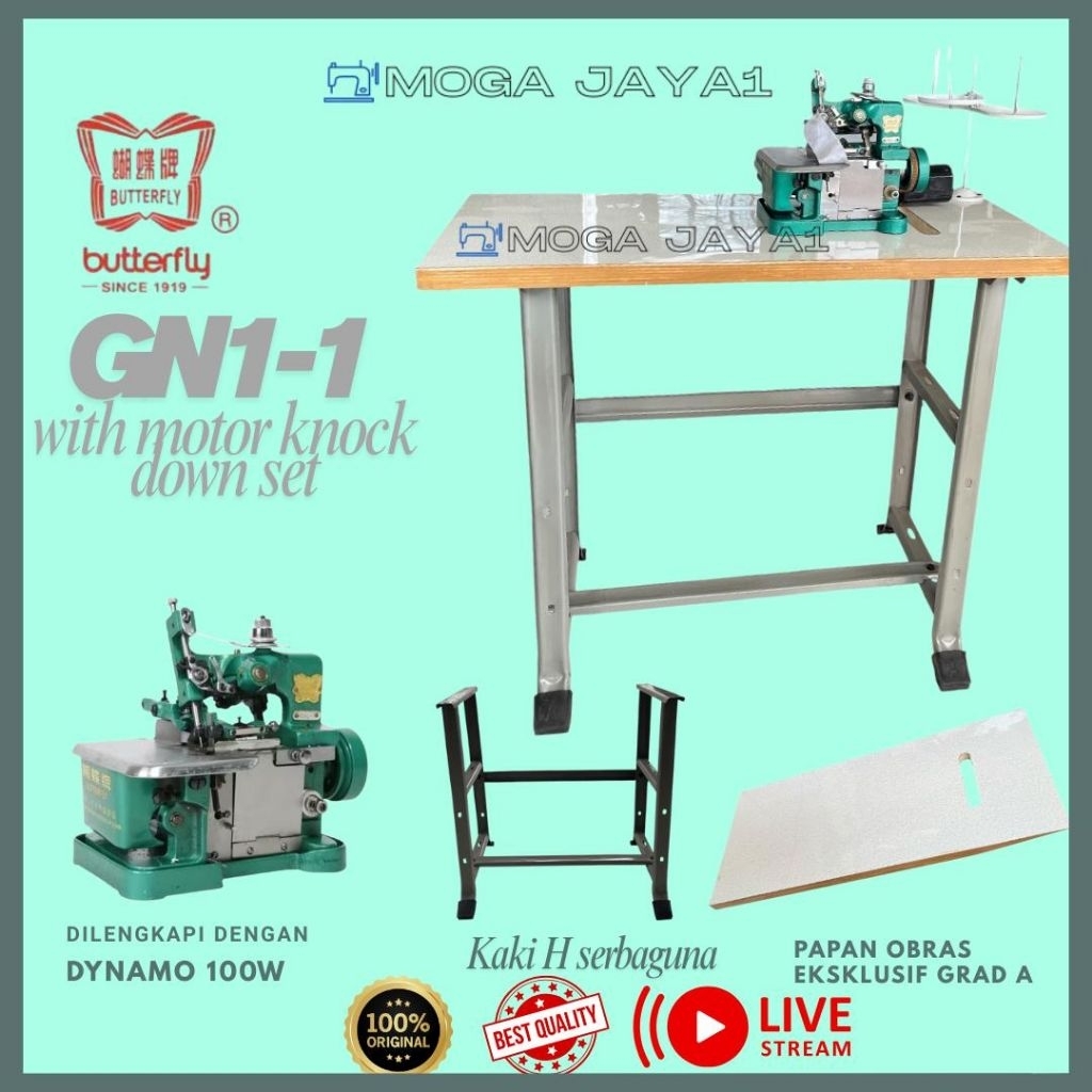 Mesin Obras Benang 3 GN-1 Komplit Set