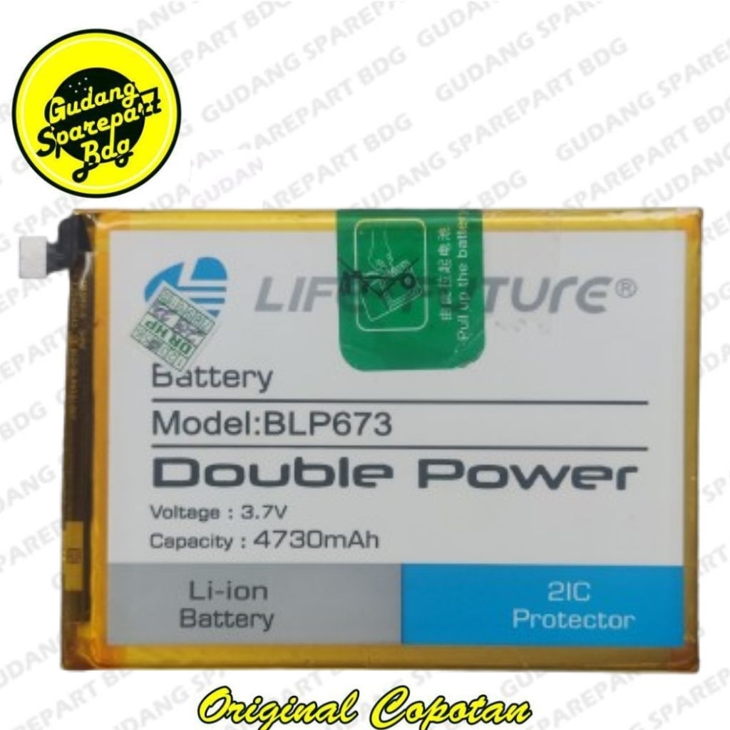 Baterai Batere Battery Life Future Oppo A3S A5S A7 Realme C1 C2 BLP 673 second copotan