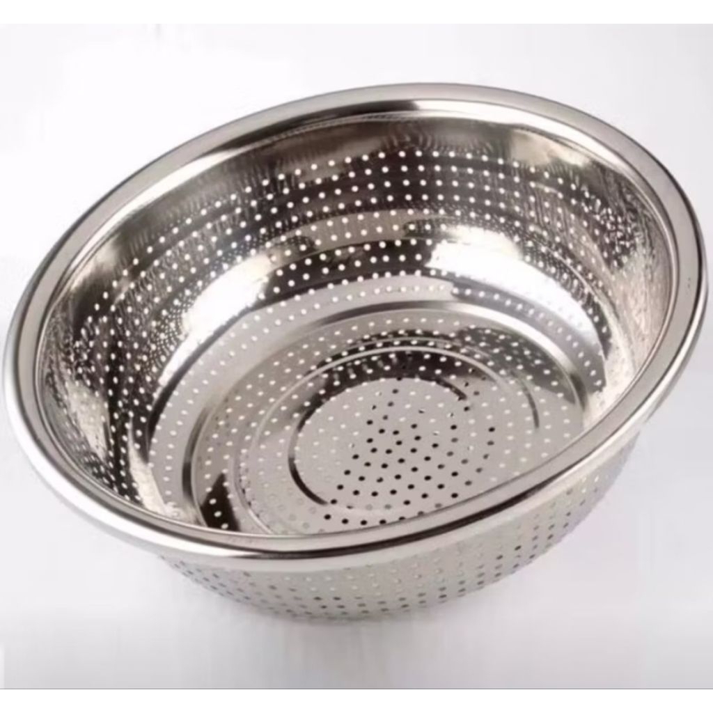 Baskom Bolong 50 cm Stenlis bahan Tebal / Basin Diameter 20cm - 40cm / baskom bolong tirisan sayuran