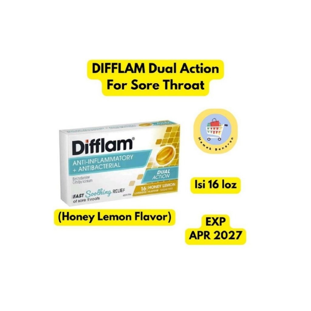 

Difflam Plus Lozenges Wild berry isi 32 pcs / honey lemon isi 16 pcs sore throat permen untuk radang tenggorokan
