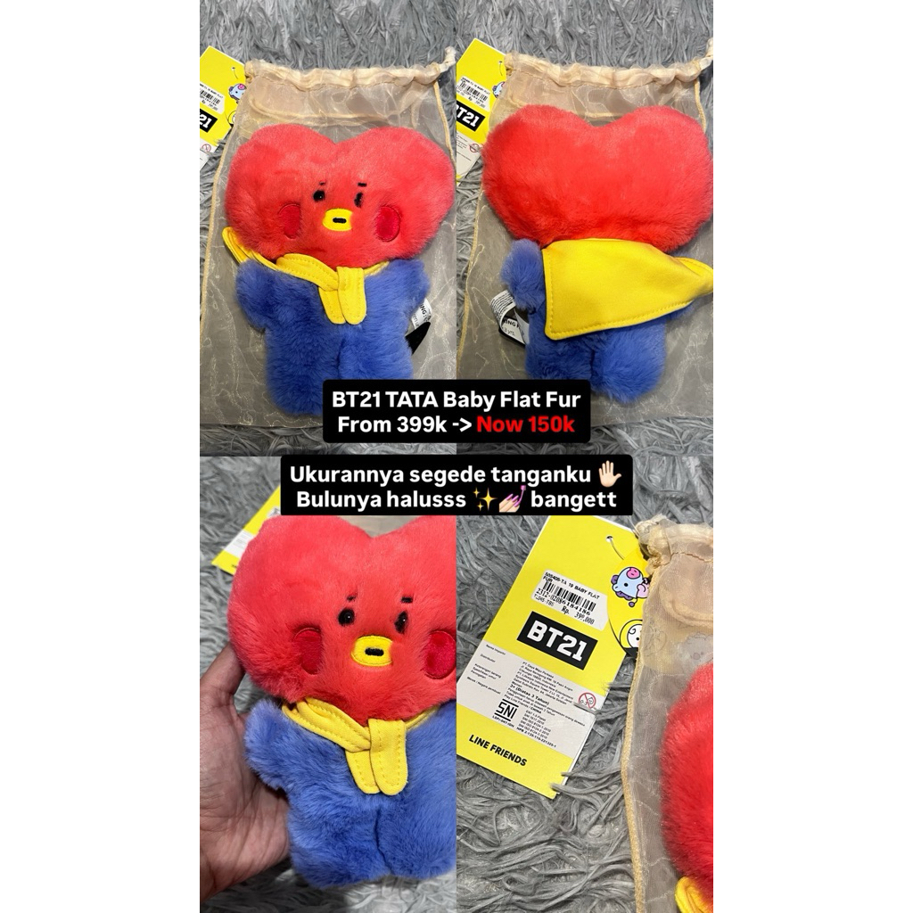 [READY STOCK] BT21 TATA Baby Flat Fur