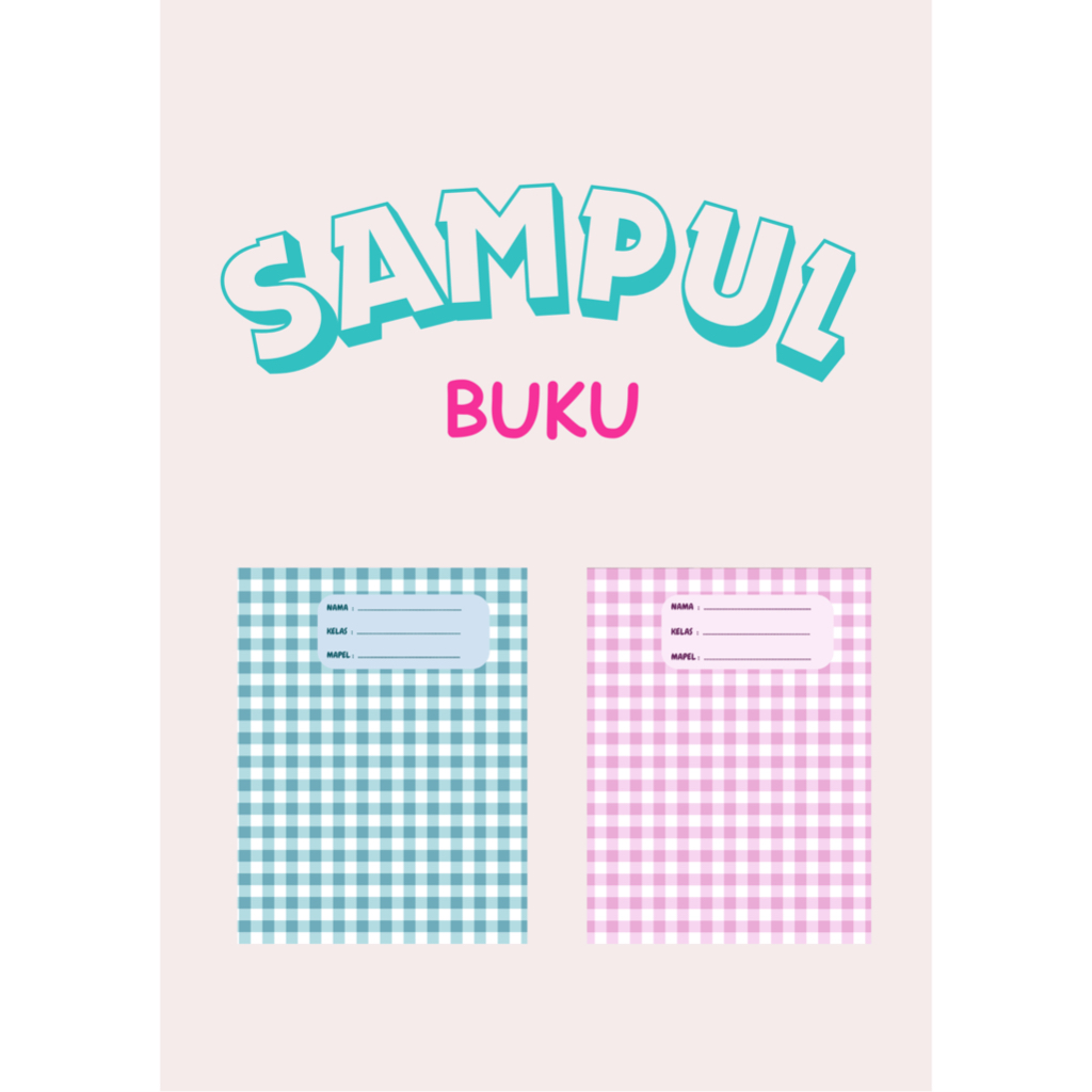 Sampul Buku Aesthetic kotak kotak ukuran bigboss/a5/sidu glossy