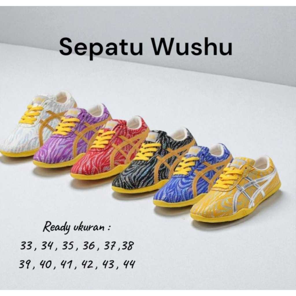 sepatu wushu, sepatu olahraga warna merah, hitam, biru, kuning, putih , ungu