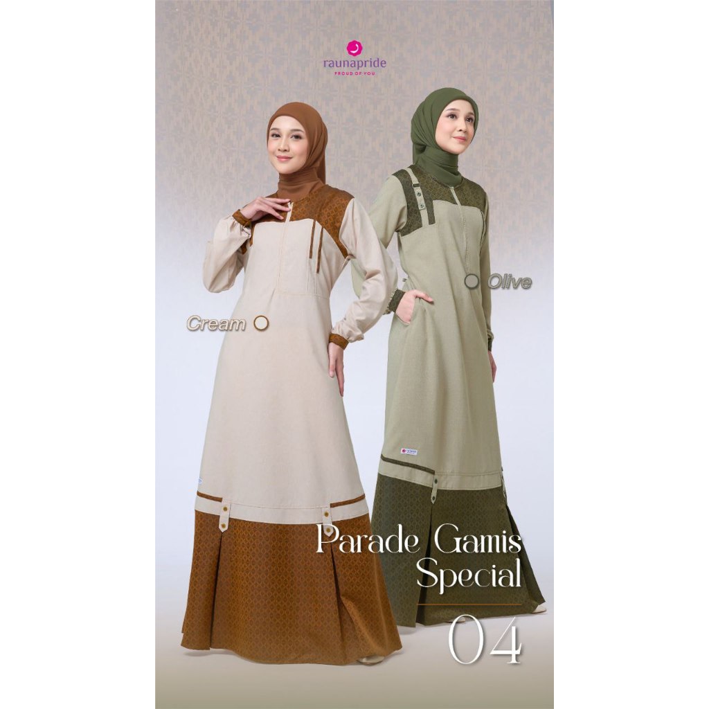 Raunapride Gamis Terbaru 2025 PARADE GAMIS 04 SPECIAL Gamis Busui Frendly Bahan Milena mix Masimo Ga