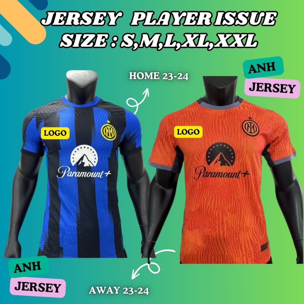 (PLAYER ISSUE) JERSEY BAJU BOLA SEPAK BOLA (INTER) HOME 3RD 2023 2024