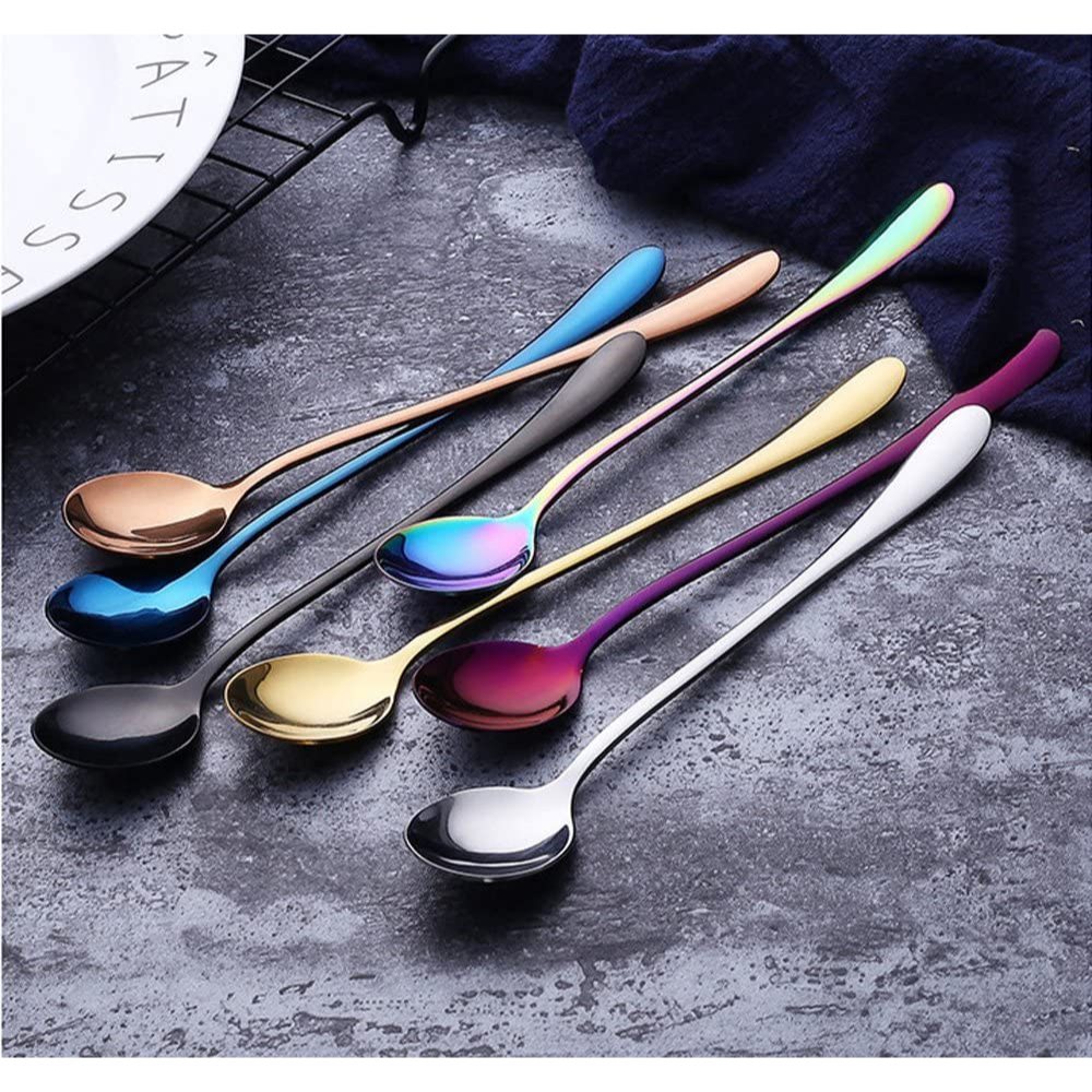 Stainless Steel Long Spoon Colorful - Sendok Panjang Pengaduk Minuman - Sendok Pengaduk Stainless