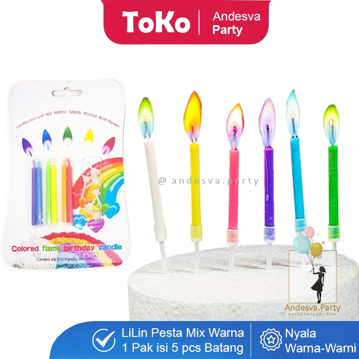 Lilin Ultah Warna / Lilin Colour / Lilin ultah nyala Warna warni / Lilin Ulang Tahun Warna Warni