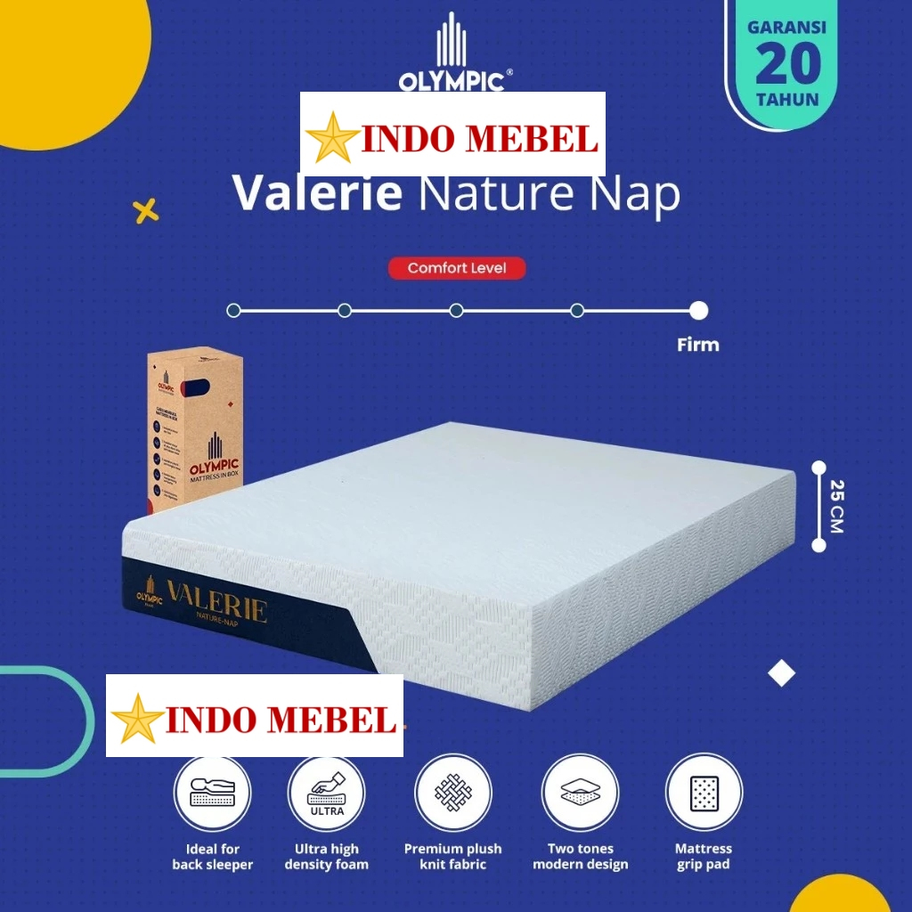Kasur Busa Valerie Olympic Firm / Keras Garansi 20 Tahun In The Box ( Tebal 25 cm ) Promo Murah Read
