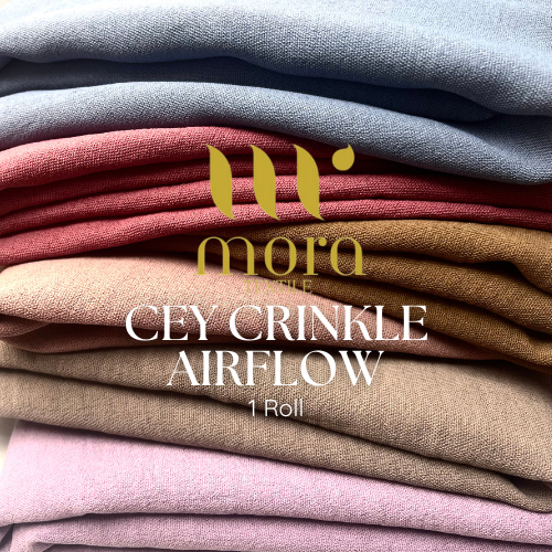 Kain Cey Crinkle Airflow 1 Roll Kain Premium - Bahan Tunik Gamis Kerudung
