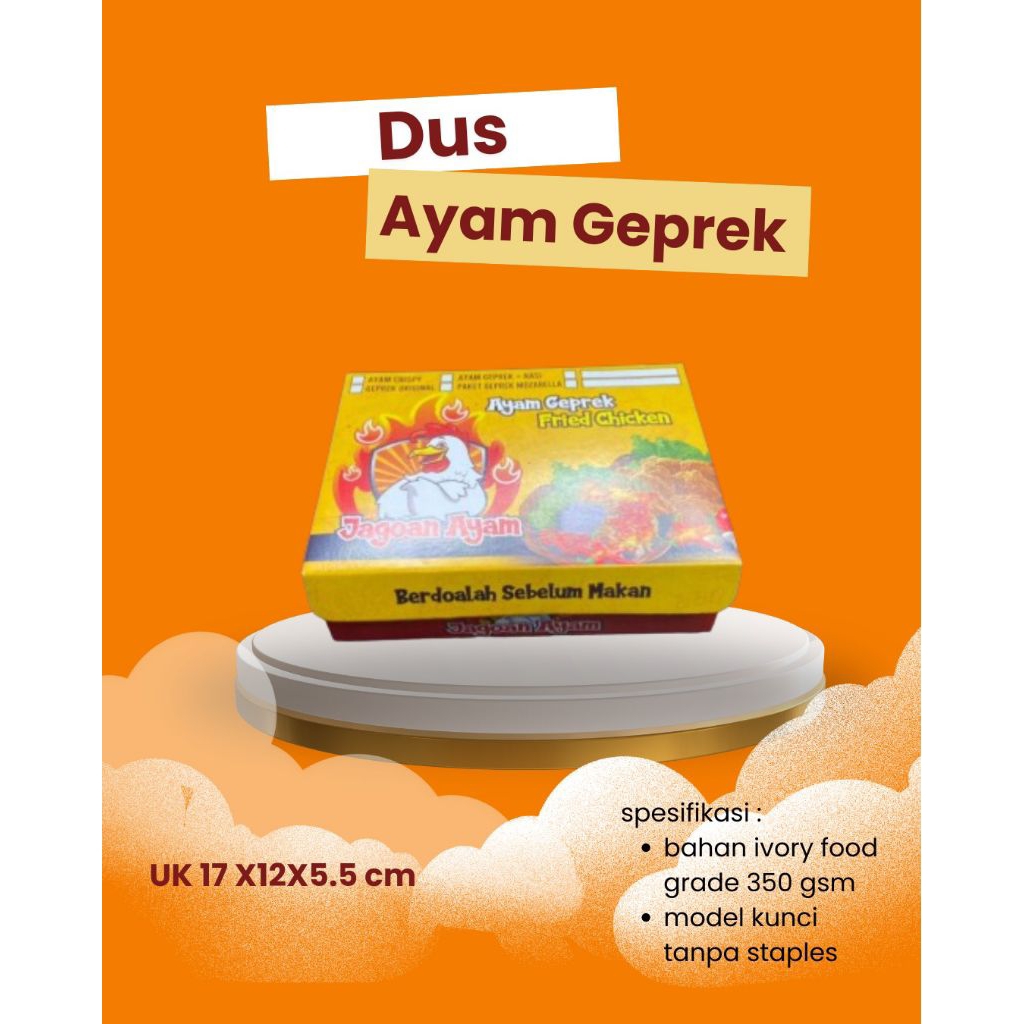 [30 PCS] DUS AYAM GEPREK | KEMASAN GEPREK | KARDUS GEPREK NO BRAND