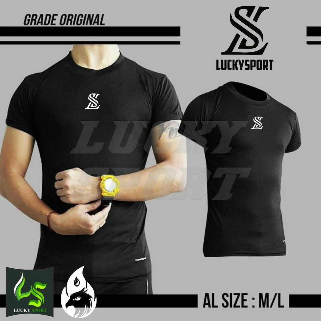 Baju Manset Baselayer Pendek Olahraga Pria Wanita Gym Running Fitness Naik Gunung