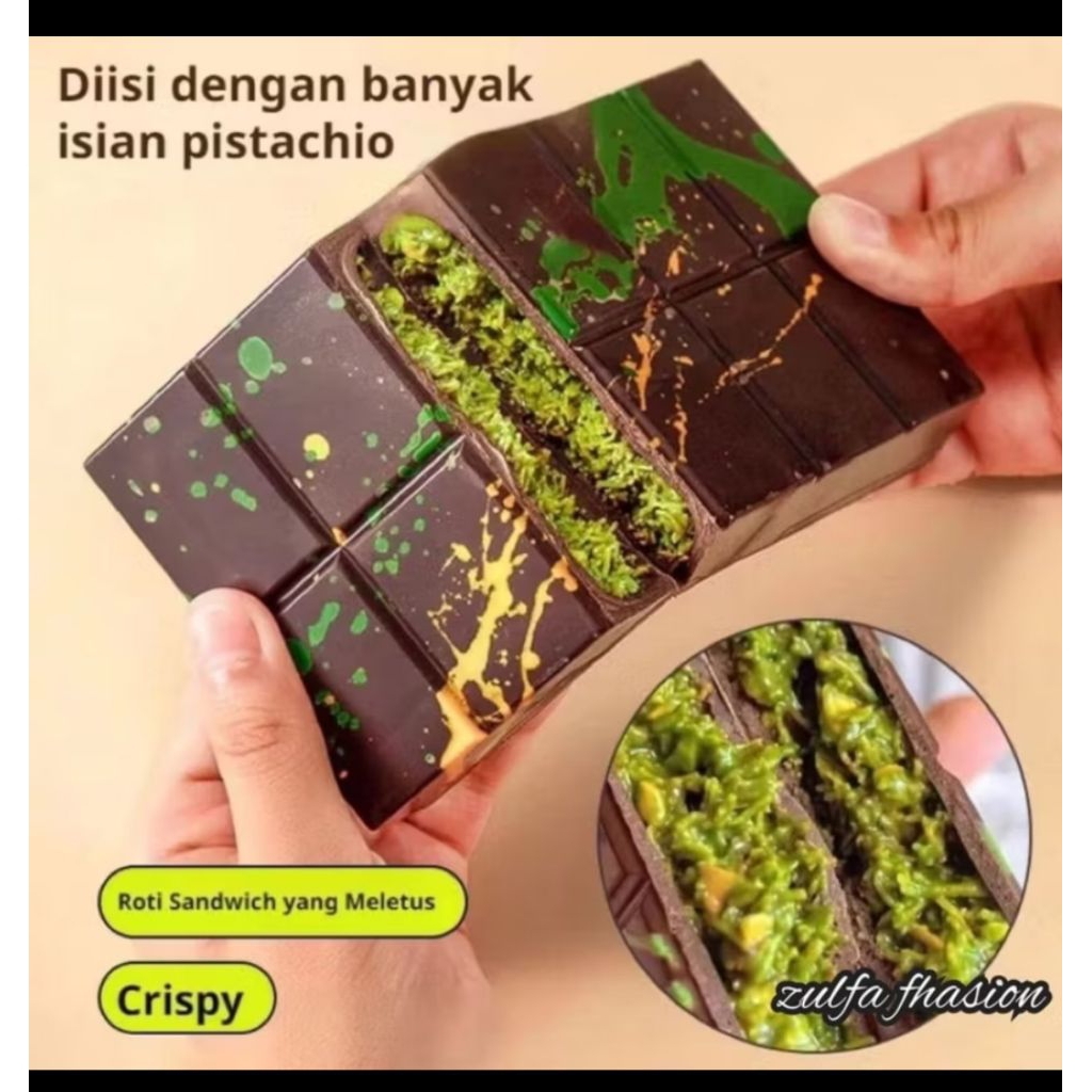 

coklat dubai pistacio kunafa berat 250gram BY RAYYA / cokelat dubay isian kunafa asli / coklat dubai viral /makanan viral / coklat viral