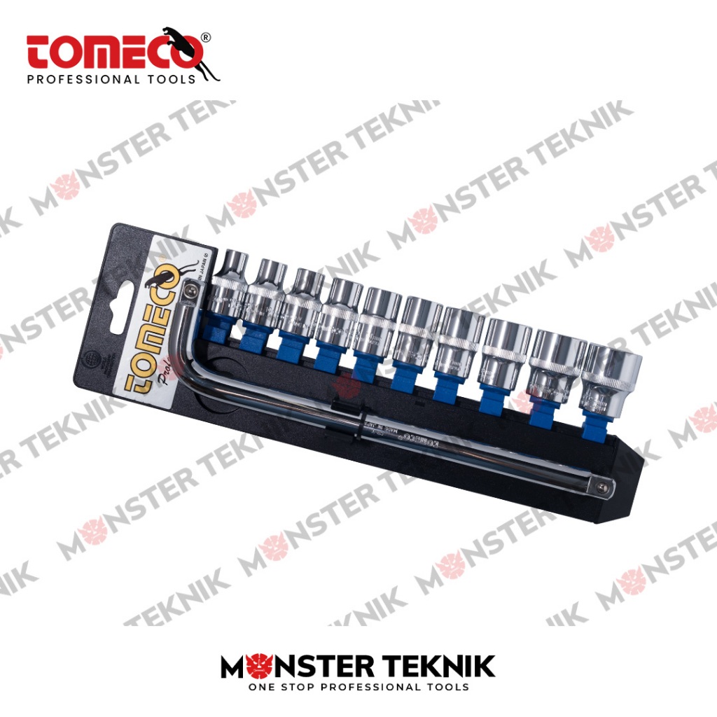 1/2" Kunci Sock Set 12Pcs (8-24mm) 6PT/12PT Tomeco Hand Socket Set