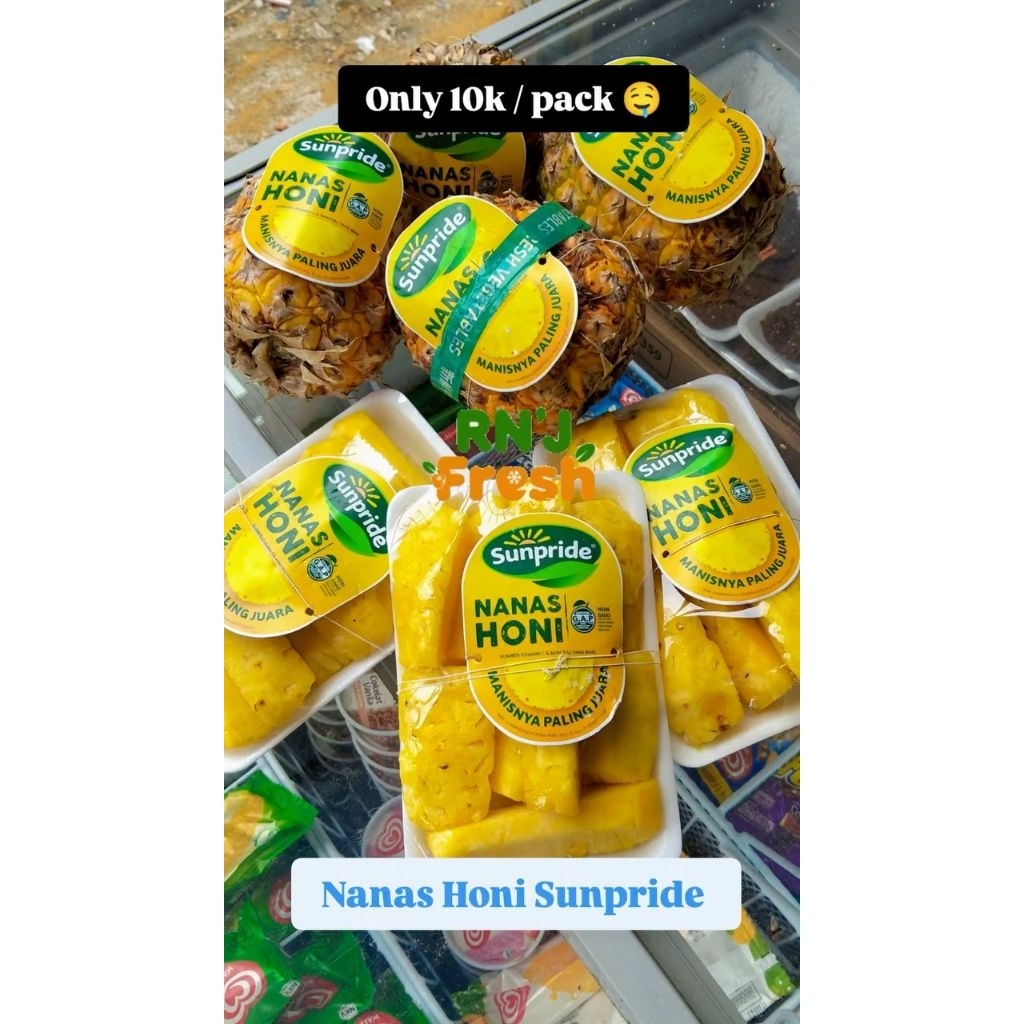 nanas Honi Sunpride dan nanas Madu potong manis & fresh