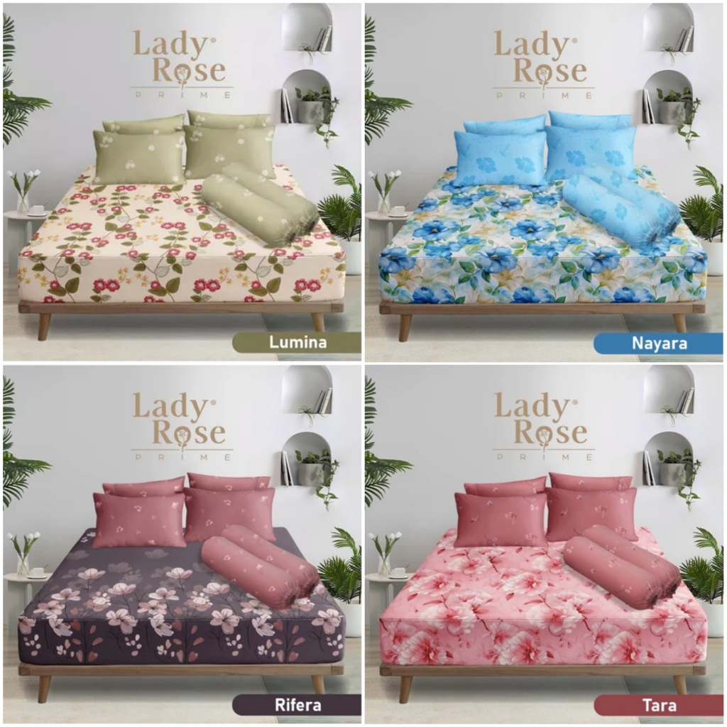Sprei Lady Rose Prime Size 180 x 200 ( 6 kaki ) Tinggi 30 cm Motif Bunga 3
